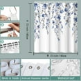 thumbnail image 3 of Blue Leaves Shower Curtain,Watercolor Plant Flower Waterproof Mould Proof Resistant Polyester Fabric Non-Toxic Fabric Machine-Washable, 71" W x 71" H with 12 Hooks, 3 of 6