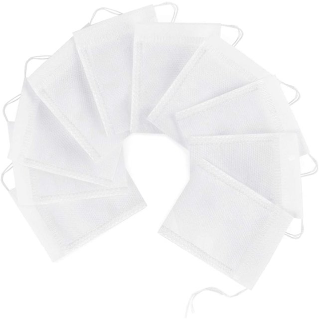 Paquete de 100 bolsas de té desechables vacías, bolsa de filtro, colador de tetera, bolsa de té blanca no tejida (7*9cm) Rojo Verde