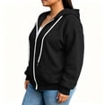 thumbnail image 3 of yillto Plus Size Womens Full Zip up Hooded Sweatshirt Long Sleeve Fleece Lined Jacket Coat for Women L-5XL, 3 of 7