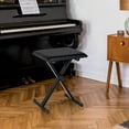 thumbnail image 2 of HOMCOM Adjustable Piano Bench, X-Style Folding Piano Stool, 2 of 10