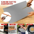 thumbnail image 4 of Oven Liners for Bottom of Oven Silver (2-pack) Bundled with Rack Shield (2-pack) - Large Mat for Bottom of Stove (17"x 25") and 14" Orange Range Guards for Racks - Reusable & Heat Resistant, 4 of 4