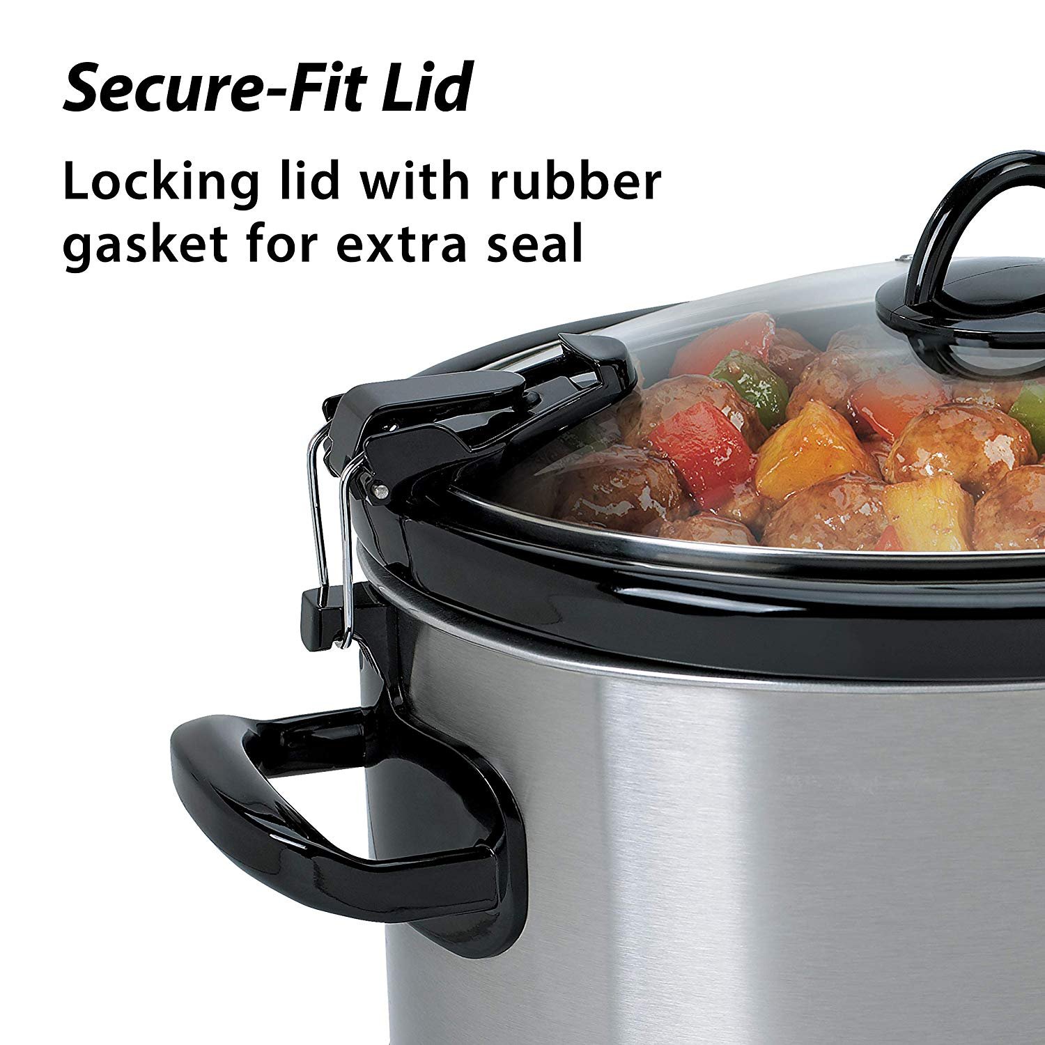 Crock-Pot Cook & Carry 6-Quart Oval Portable Manual Slow Cooker  Stainless Steel SCCPVL600S - image 3 of 5