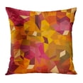 thumbnail image 1 of BOSDECO Taie d'Oreiller Motif Géométrique Abstrait Coloré Triangles et Polygones Couleur Orange Motif Automne Housse de Coussin 18x18 Pouces, 1 of 1