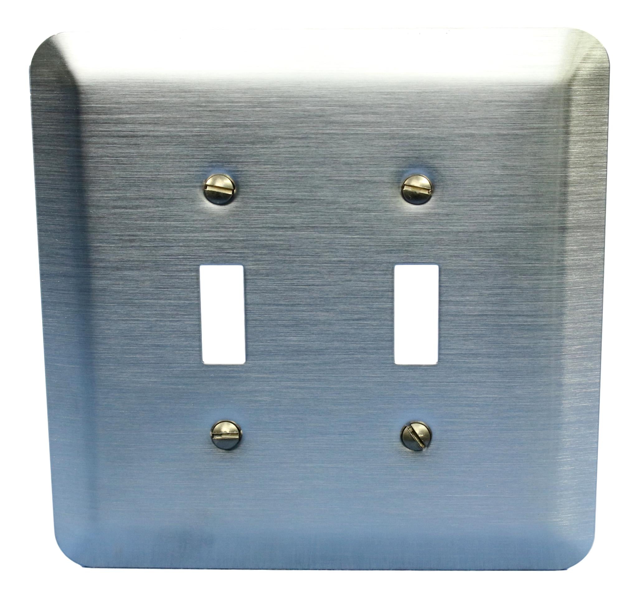 Leviton 2Gang Jumbo Satin Chrome Switch Cover Oversize Toggle Wall