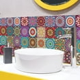thumbnail image 4 of GIRACOA 24-Pack Peel and Stick Kitchen Backsplash Tile Sticker with A Spatula, 6" x 6"  Moroccan Square Colorful Tile Stickers for Bathroom Kitchen., 4 of 7