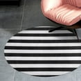 thumbnail image 2 of Black And White Stripe Round Area Rugs for Bedroom Living Room, 5FT Soft Indoor Circle Carpets, Carpet Home Decor Floor Mat, 2 of 6