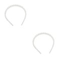 thumbnail image 4 of Minnieouse Exquisita diadema blanca resistente al desgaste Universal estilo Simple elegante Scrunchie titular tiaras para mujeres 18mm, 4 perlas grandes 12 mm, cambio gradual 2piezas Minnieouse CBP232328, 4 of 5