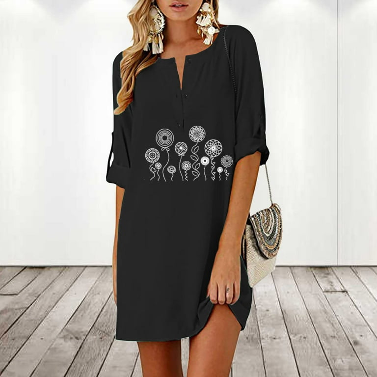 Walmart top button dress