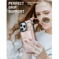thumbnail image 3 of Compatible with iPhone 15 Pro Max Wallet Case with Card Holder Crossbody Neck Strap Lanyard Wrist Strap Purse for Women PU Leather Flip Case with Credit Card Kickstand Stand Case Rose Gold, 3 of 9