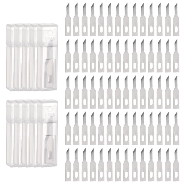 Cuchillas de cuchillo Exacto Uxcell #A16 Cuchillas de cuchillo de hobby Cuchillas Exacto de precisión Recargas de cuchillas de cuchillo de hobby Paquete de 100