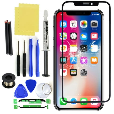 Replacement Front Glass Lens Screen UV Glue Kit for iPhone X XR XS 11 Pro Max