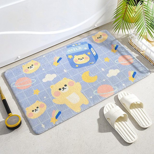 Alfombrilla de baño con dibujos de animales, felpudo suave para entrada del Hogar, dormitorio, puerta de baño, almohadilla antideslizante absorbente Fivean unisex