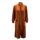 thumbnail image 4 of ICHUANYI Clearance Women Solid Color Casual Long Sleeve Pocket Mid-Length Cardigan Tops Split Fork Blouse Coat(Brown, S) ICHUANYI WER2023081202995, 4 of 5