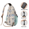 thumbnail image 4 of Seashell and Beach Pattern Lightweight Travel Sling Backpack Durable Multipurpose Crossbody Bag with Nautical Tropical Starfish Design for Hiking and Outdoor Use, 4 of 4