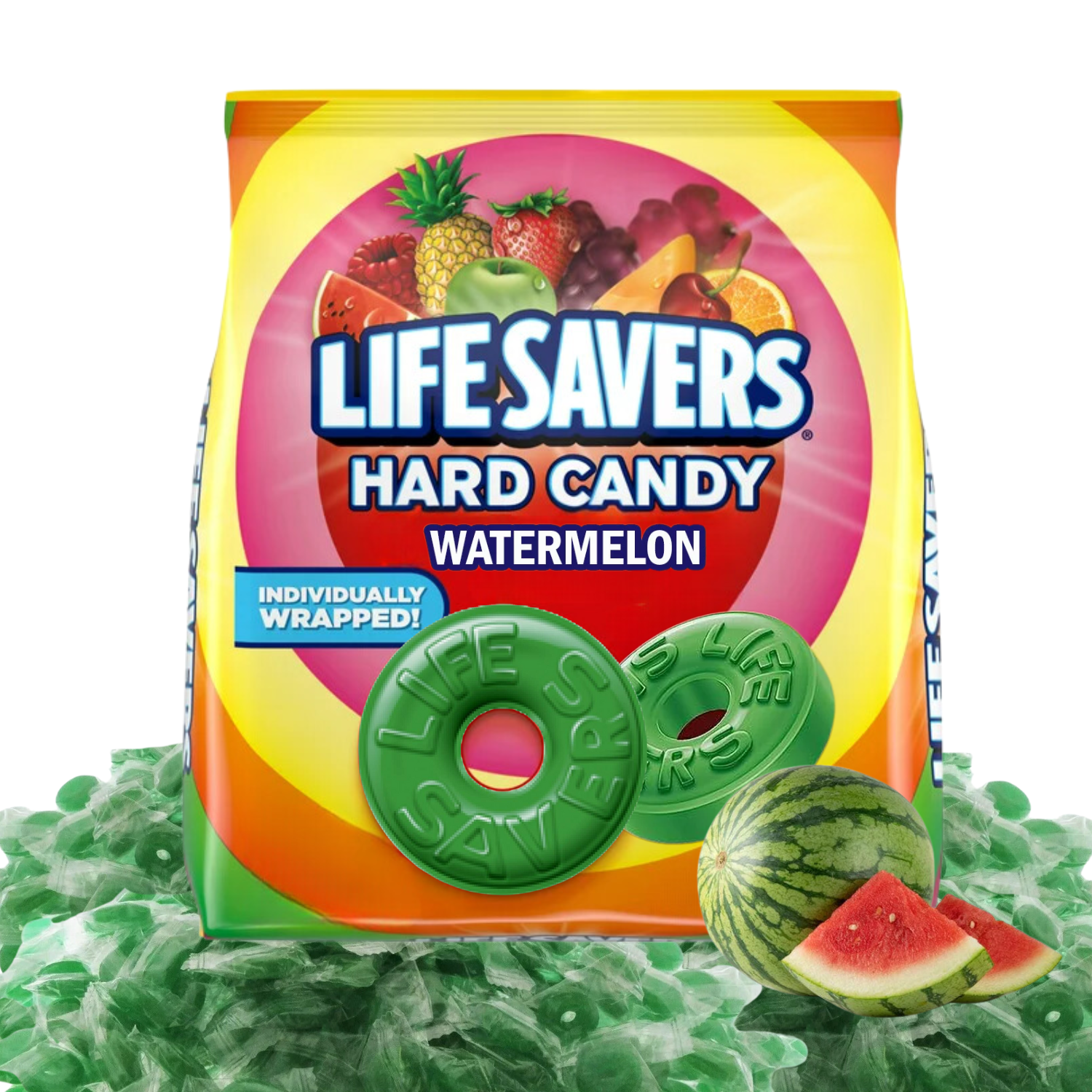Life Savers Hard Candy Individually Wrapped - 5 LB of Lifesavers Watermelon Fruit Flavor