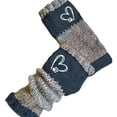 thumbnail image 2 of Warm Gloves, Hearts Pattern, Cozy Funny Embroidery Pattern Fingerless Knitted Gloves, Fashion Casual Leaky Finger Glove Warm Knit Cute Design Glovess for Women Navy Free, 2 of 3