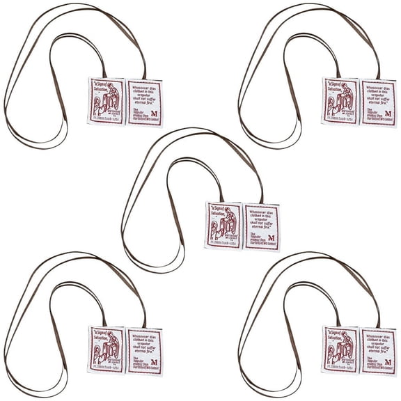 Vjnyvs 5 Pack Polyester Catholic Scapular Blessed Virgin Mary Necklace Religious Gift