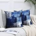 thumbnail image 4 of Alricc Set of 2 Blue Art Artwork Contemporary Decorative Gray Home Decorative Throw Pillow Covers Cushion Covers for Bedroom Sofa Living Room 18X18 Inches, 4 of 12