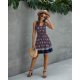 thumbnail image 2 of Mini vestido corto de verano con volantes y cuello en V floral para mujer con tirantes finos y botones Adepaton WRHS-42-2, 2 of 5