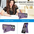 thumbnail image 3 of Phone Case for iPhone 15 Pro 6.1 inch Wallet Cover with Screen Protector RFID Slim Credit Card Holder Slot Stand Cell Accessories iPhone15Pro 5G i i-Phone i15 iPhone15 16Pro Women Men Purple, 3 of 11