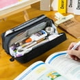 thumbnail image 6 of Big Capacity Pencil Case, 8 Compartments Large Pencil Pouch, Pen Bag Pencil Box, for Adults Men Women Office Essentials, for Students Teachers Writers Culture and Sports Workers (Black), 6 of 6