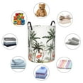 thumbnail image 6 of Daiia Flamingo Palm Trees Round Laundry Basket with Handles Thickened Waterproof Circular hamper,Dirty Clothes Storage Basket for Bedroom,Bathroom,College Dorm-Medium, 6 of 8