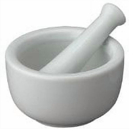 HIC Kitchen Mortar and Pestle for Grinding Spices and Herbs and Crushing Pills, Fine Porcelain