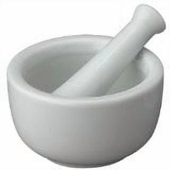 HIC Kitchen Mortar and Pestle for Grinding Spices and Herbs and Crushing Pills, Fine Porcelain