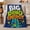 Big Dino Energy, variant on Sunshine Stomper Flannel Blanket, Blue Dinosaur Sun Cloud Leaf Typography Pattern for Sofa Couch Bed Living Room Bedroom Home Decor Birthday Gift for Kids Family