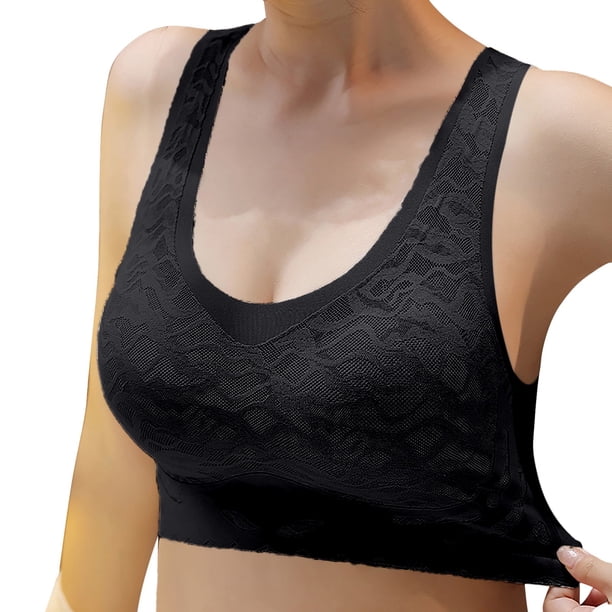 Brasier Mujer Sujetador Deportivo de Talla Grande con Accesorios Laterales Fruncidos Que Realza La Espalda para Mujer. Mediana