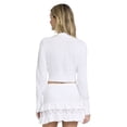 thumbnail image 3 of Mills by Millie Bobby Brown Women's Long Sleeve Crop Tie Front Sweater, Sizes XXS-XXL, 3 of 4