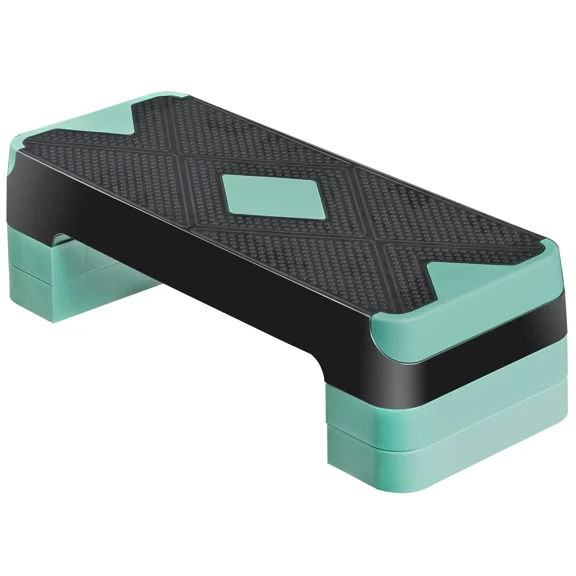 ZENSTYLE 26.5" Adjustable Workout Aerobic Stepper in Fitness & Exercise Step Platform Trainer Stepper w/Risers Green