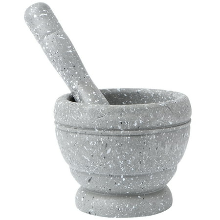 

Garlic Pugging Pot Granite Pattern Manual Grinding Polishing Pedestal Bowl Kitchen Household Mortar and Pestle Set Garlic Minced