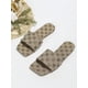 thumbnail image 2 of Women Checkered Pattern Raw Trim Slide Sandals, Denim Fashion Sandals, 2 of 4