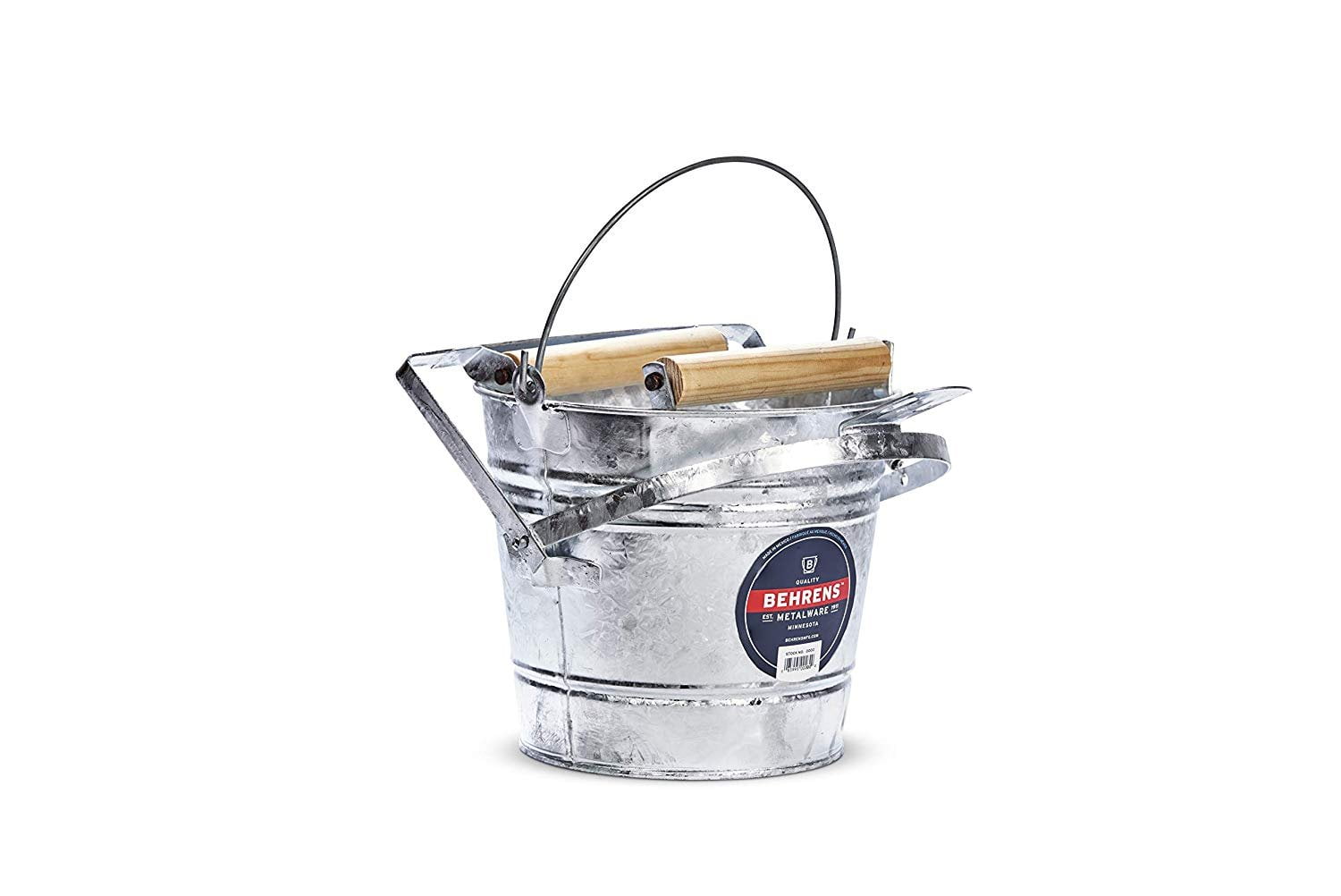 Behrens Galvanized Mop Bucket with Rollers, 3Gallon