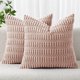 thumbnail image 1 of wonima44 MIULEE Pack of 2 Corduroy Decorative Throw Pillow Covers 20x20 Inch Soft Boho Striped Pillow Covers Modern Farmhouse Home Decor for Sofa Living Room Couch Bed Pink, 1 of 1