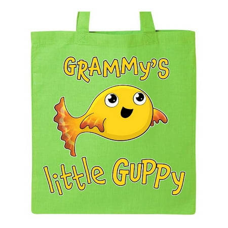 - Grammy's Little Guppy- cute yellow fish Tote Bag Lime Green One Size