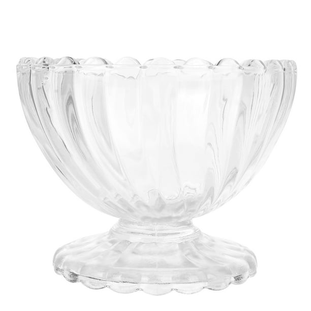Bowl Glass Footed Ice Cream Dessert Bowls Cups Trifle Sundae Yogurt Serving Transparent Flower