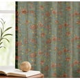thumbnail image 5 of Vargottam Cotton Rod Pocket/Back Tab Curtains - 96" Floor-Length Drapes for Long Doors or Large Windows - Light Filtering, 3-in-1 Header - Set of 2, 52"x96" - Floral Motif Print (Green), 5 of 8