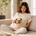thumbnail image 6 of Kcolen Women Men's Pet Pouch T Shirts Short Sleeve Pouch Kitten Puppy Carrier Tops Crew Neck Pet Kangaroo Pocket Summer Animal Holder Top, 6 of 6