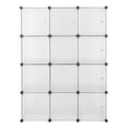 thumbnail image 6 of Cube Bookshelf with Door, Plastic Bookcase Organizer Closet Toy Organizer, Tesseract Piece Shelf, 4 Layer 12 Compartment Cube Storage Shelf, White Color, 6 of 8