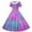 Blue, variant on YHAJDS Girls Summer Dance Dresses Tie Dye Print Short Sleeve Button Down Peter Pan Collar Birthday Party Dress Size 5-14 Year