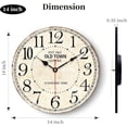 thumbnail image 3 of 14 Inch Retro Vintage French Country Style Round Wooden Wall Clock Silent Battery Operated Non-Ticking Decorative Clock for Kitchen Farmhouse Bedroom Home Wall, 3 of 7