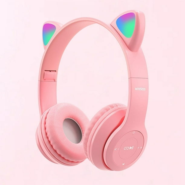 audifonos alambricos audifonos de gato rosa gamer Auriculares Bluetooth Yotijar con Diseño de oreja de gato Rosa Bodega  Aurrera en línea