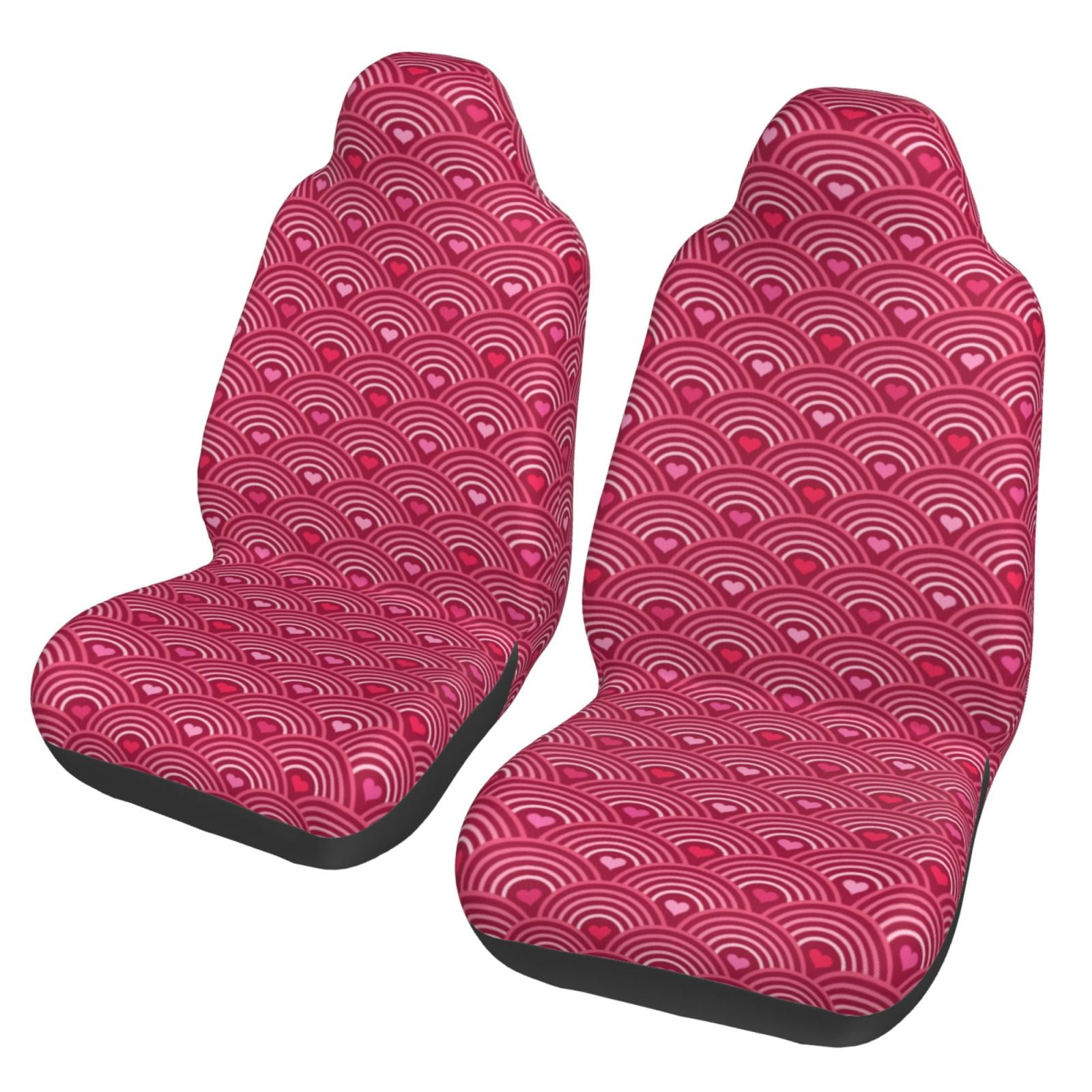 Red Heart Pattern Print Universal Fit Car Seat Cover main image 0