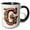 Black/White, variant on 3drose, Steampunk Monogram Initial G, 15oz Mug