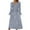 Blue, variant on Wancir Women Long Sleeve V-Neck Casual Long Dress Pleated Waist Maxi Dresses with Pockets