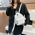 thumbnail image 3 of FunnyBeans Women Solid Color Backpack Preppy Style School Nylon Mini Rucksack (White), 3 of 9