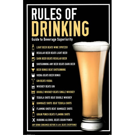 

Rules of Drinking Guide To Beverage Superiority Funny Cool Wall Decor Art Print Poster 22x34