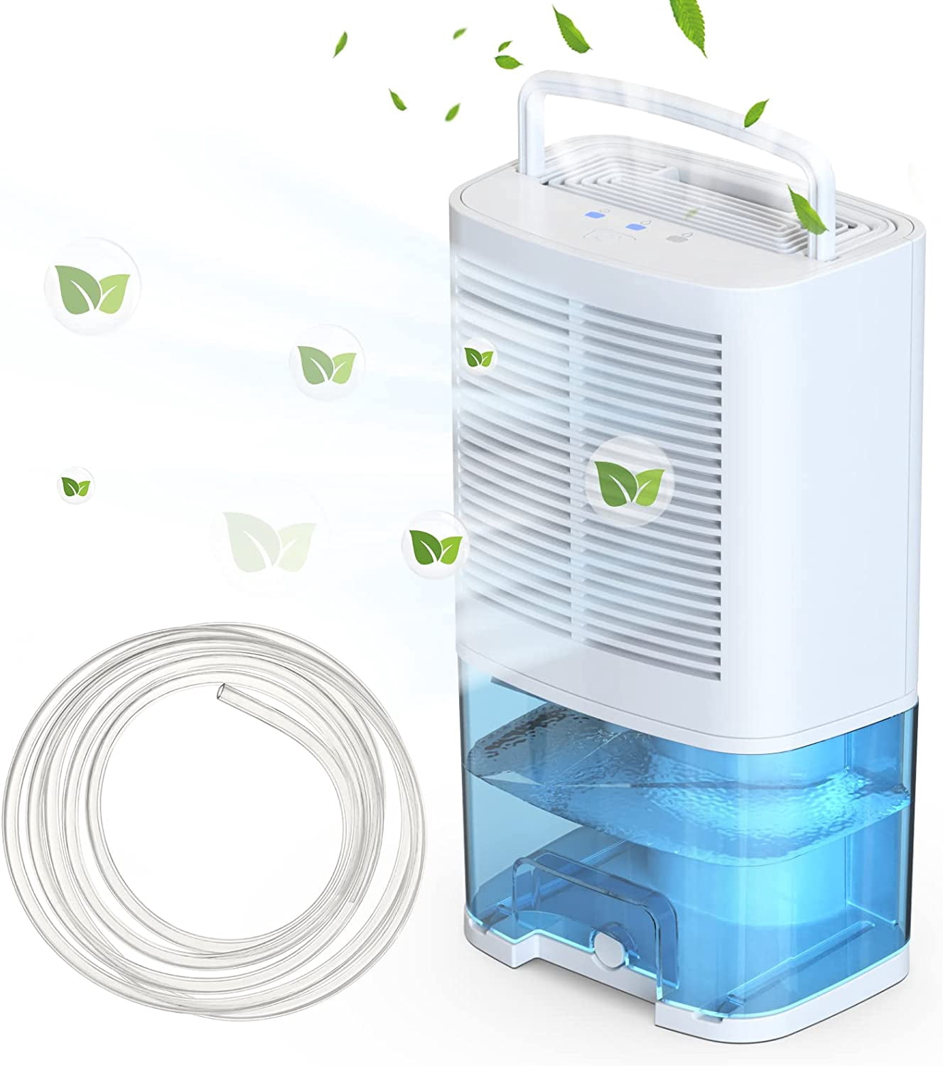 4-Pint Dehumidifier with Drain Hose for Room Home,HopePow Ultra Quiet 3,500 Sq. ft Coverage Area Energy Saving Efficiency Dehumidifier for Home,Bedroom,Small Room,Bathroom,Blue
